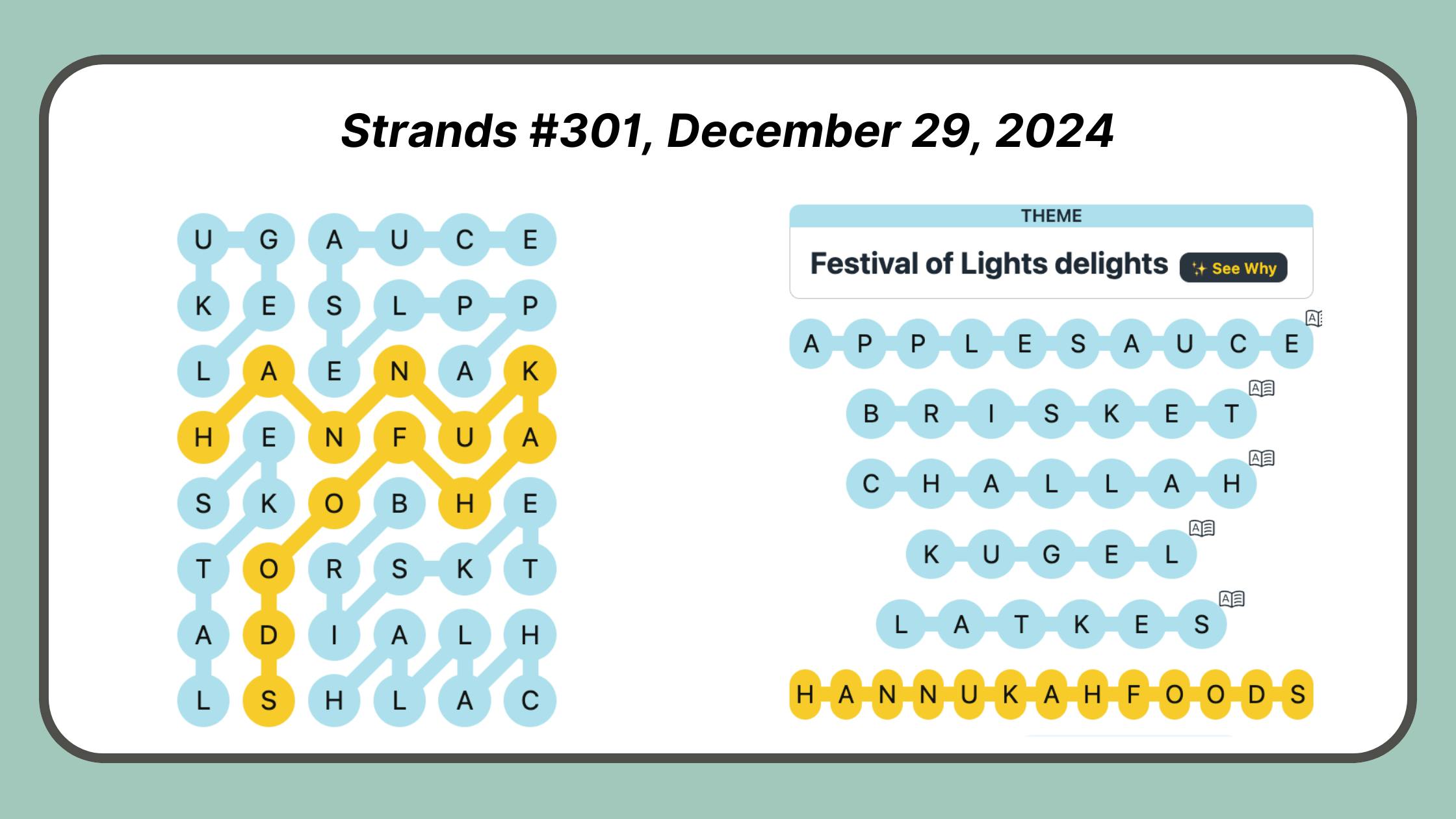 Strands Puzzle #301, December 29, 2024