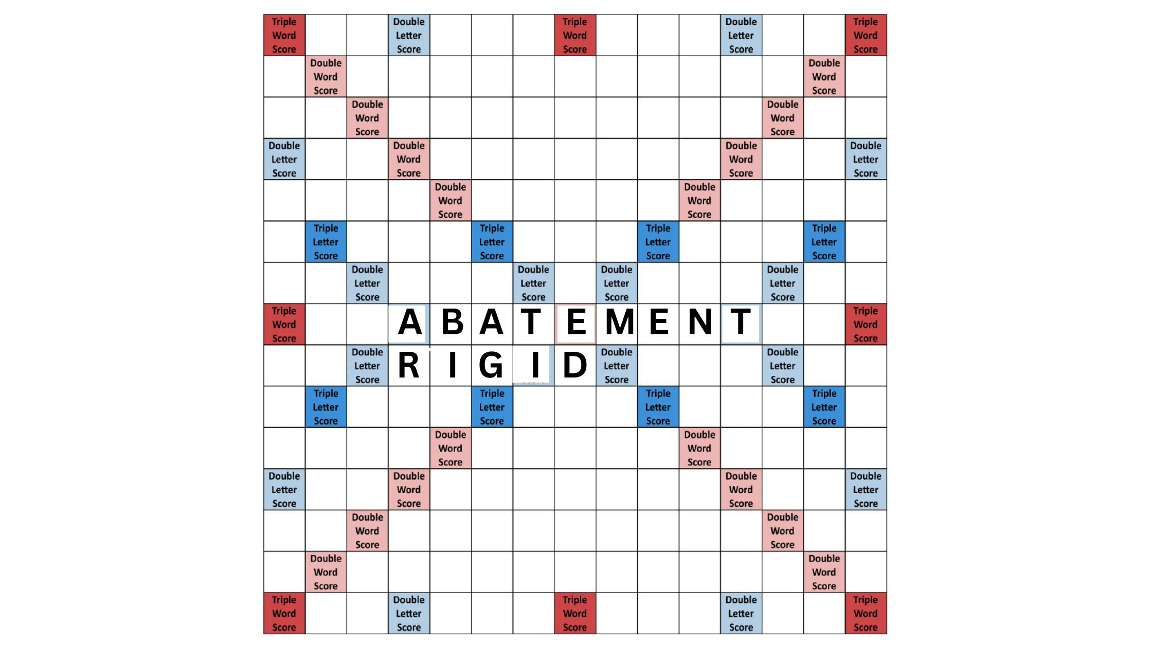 Example of Parallel Play, using 2-letter words, in Scrabble