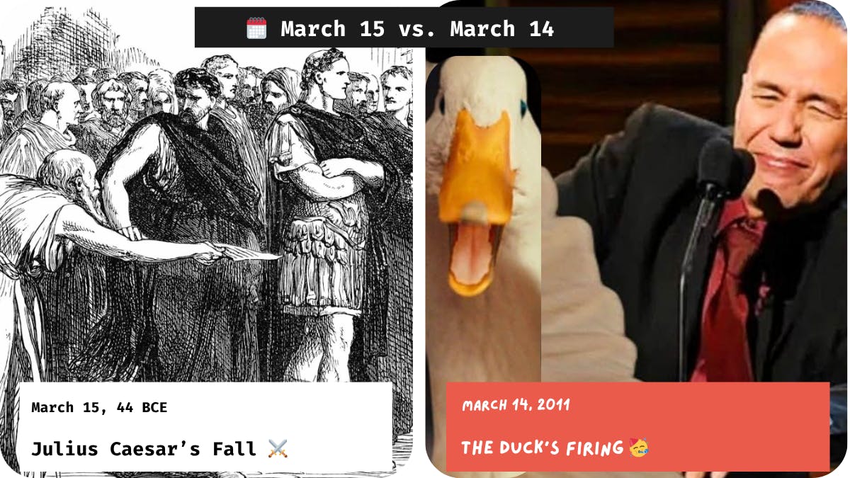 Julius Caesar’s Fall vs. The Duck’s Firing