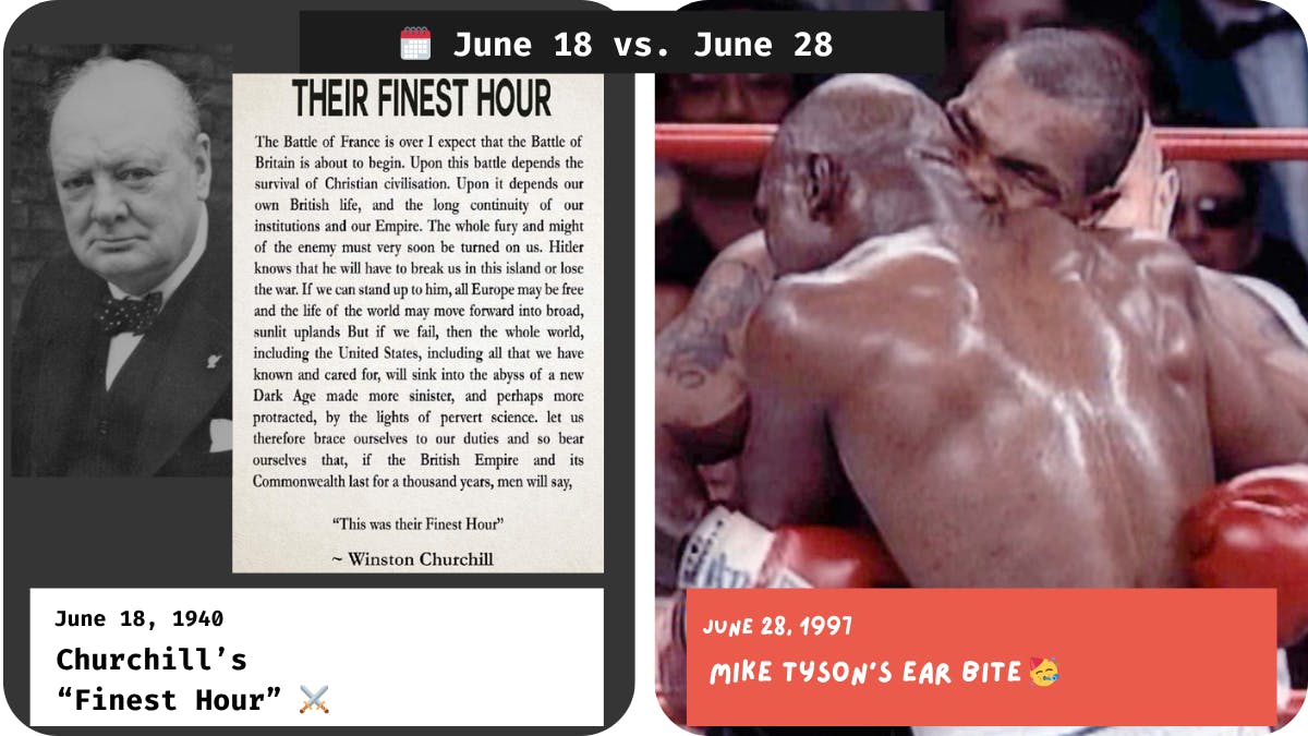 Churchill’s “Finest Hour” vs. Mike Tyson’s Ear Bite