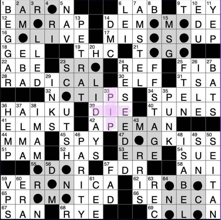 NYT Crossword puzzle from August 20, 2025 — the day after the launch of PIPS.