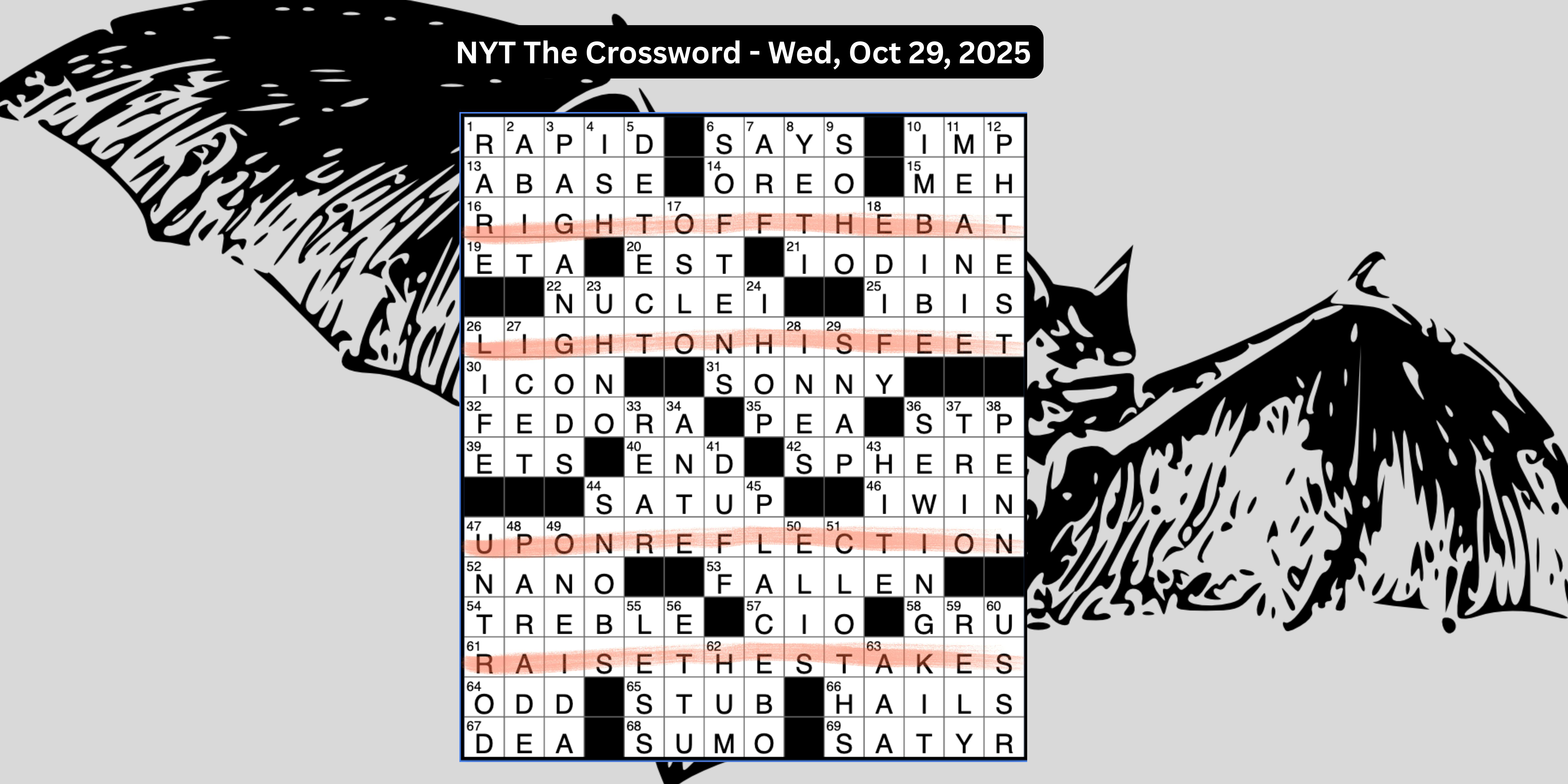The Dracula-themed NYT Crossword puzzle from October 29, 2025.
